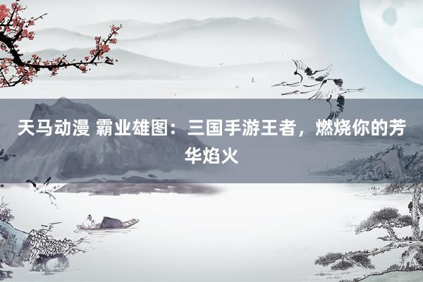天马动漫 霸业雄图：三国手游王者，燃烧你的芳华焰火