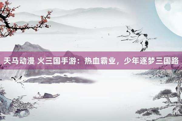 天马动漫 火三国手游：热血霸业，少年逐梦三国路