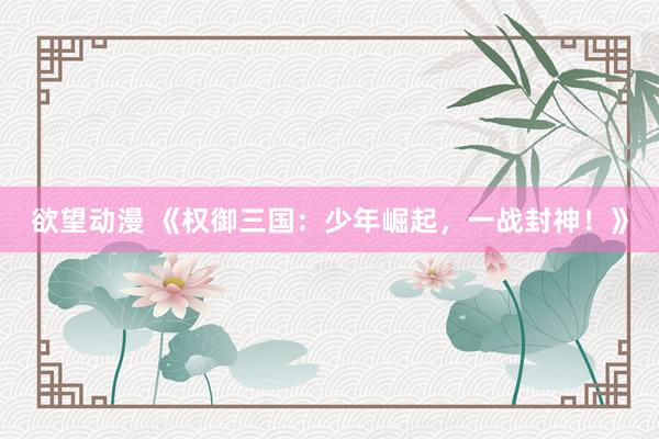 欲望动漫 《权御三国：少年崛起，一战封神！》