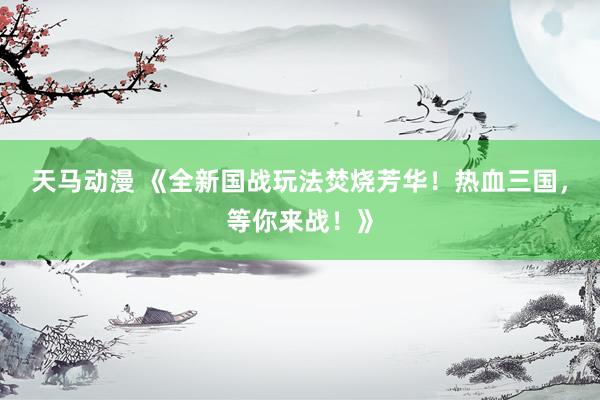 天马动漫 《全新国战玩法焚烧芳华！热血三国，等你来战！》