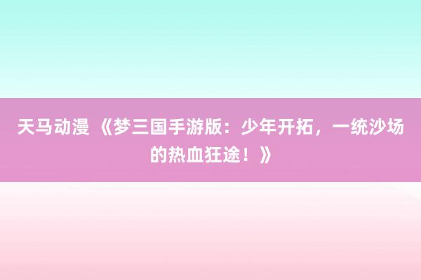 天马动漫 《梦三国手游版：少年开拓，一统沙场的热血狂途！》