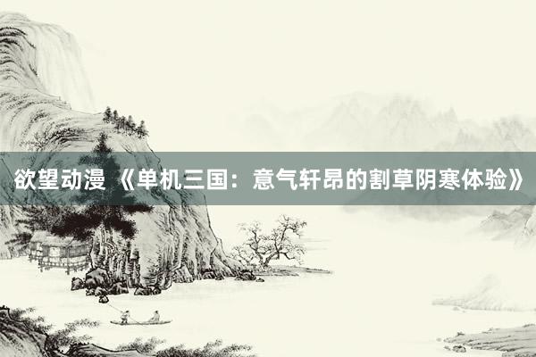 欲望动漫 《单机三国：意气轩昂的割草阴寒体验》