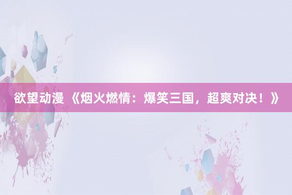 欲望动漫 《烟火燃情：爆笑三国，超爽对决！》