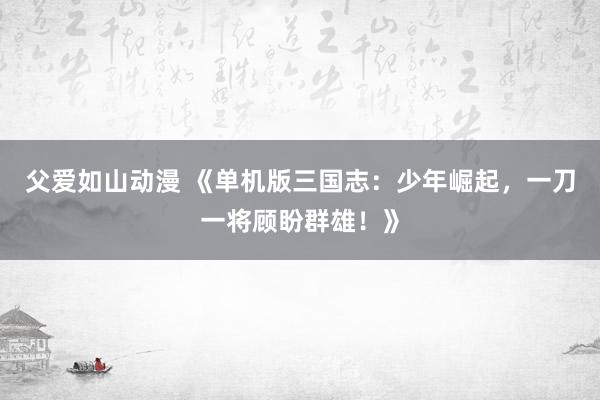父爱如山动漫 《单机版三国志：少年崛起，一刀一将顾盼群雄！》