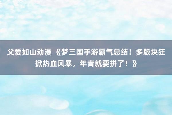 父爱如山动漫 《梦三国手游霸气总结！多版块狂掀热血风暴，年青就要拼了！》
