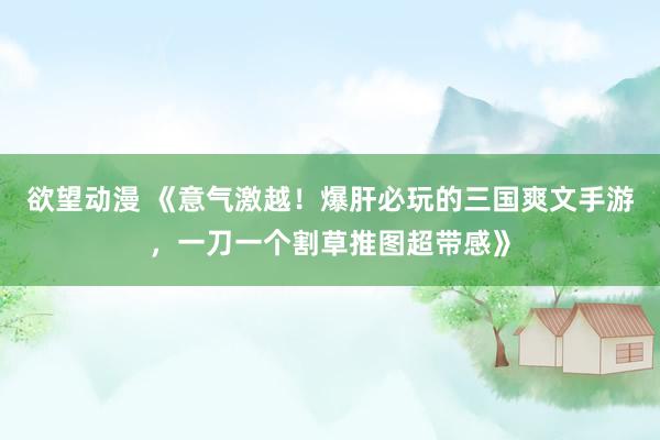 欲望动漫 《意气激越！爆肝必玩的三国爽文手游，一刀一个割草推图超带感》